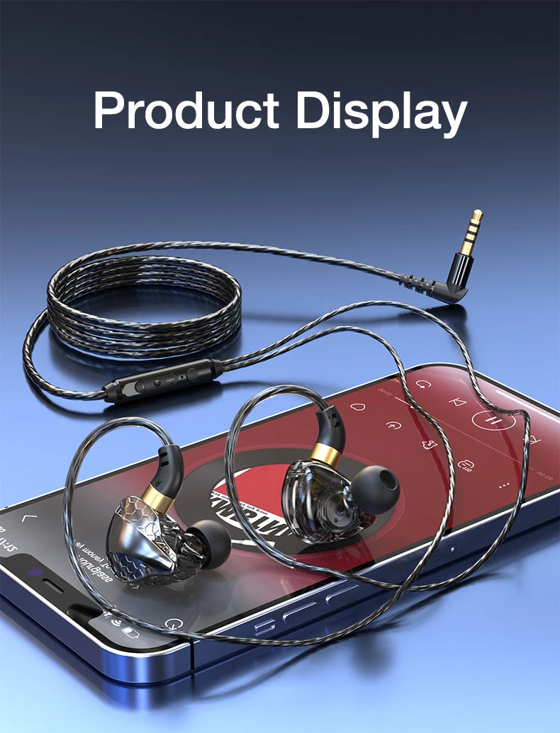 EARDECO Auriculares 3.5mm Wired Headphones Bass Wired Earphone Headphone Stereo Sport Headphone Headset with Mic Earphone Wire