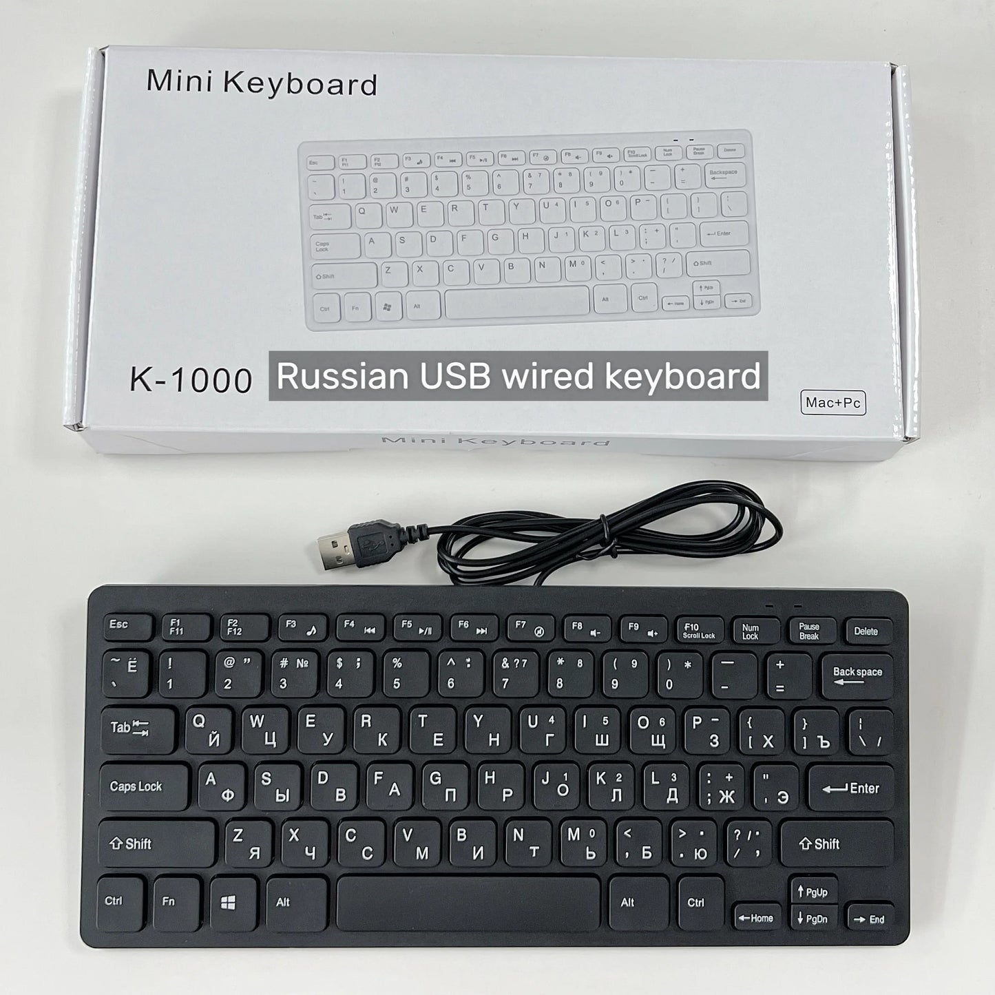 Japanese German Russian French Spanish USB wired mini keyboard Language 78 Keys for Desktop Computer PC Laptop thin