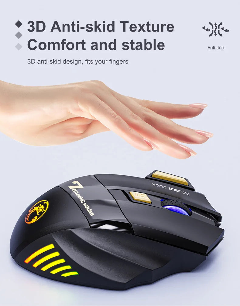 UTHAI GW-X7 Laptop accessories 7-key double tap free 2.4G silent rechargeable colorful breathing light wireless gaming mouse