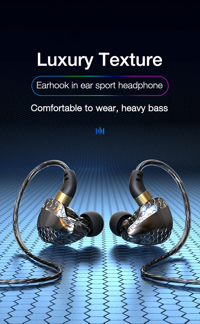 EARDECO Auriculares 3.5mm Wired Headphones Bass Wired Earphone Headphone Stereo Sport Headphone Headset with Mic Earphone Wire
