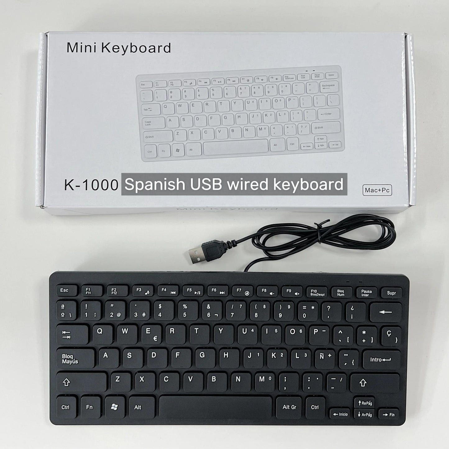 Japanese German Russian French Spanish USB wired mini keyboard Language 78 Keys for Desktop Computer PC Laptop thin