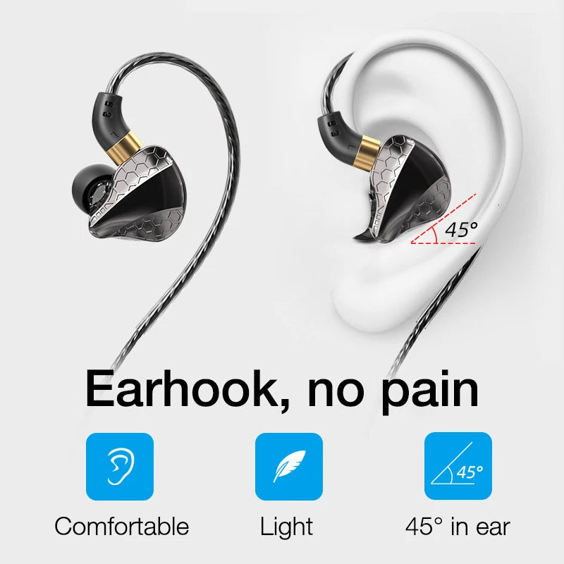 EARDECO Auriculares 3.5mm Wired Headphones Bass Wired Earphone Headphone Stereo Sport Headphone Headset with Mic Earphone Wire