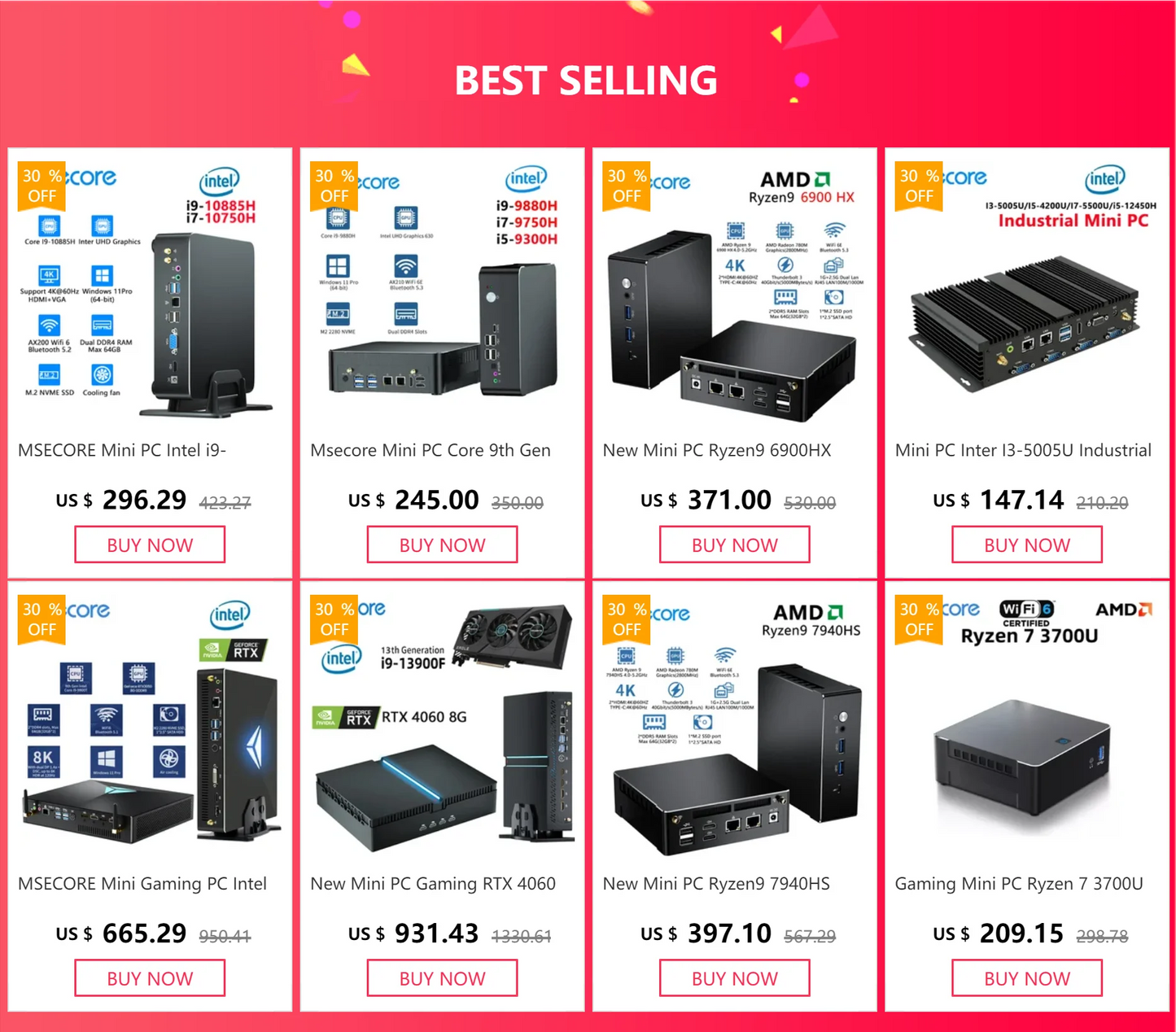 MSECORE MV200 Intel Core i9-9900KF GTX1050Ti Dedicated Card Game Mini PC Windows 11 Office Desktop Computer NVME DDR4 4K wifi6