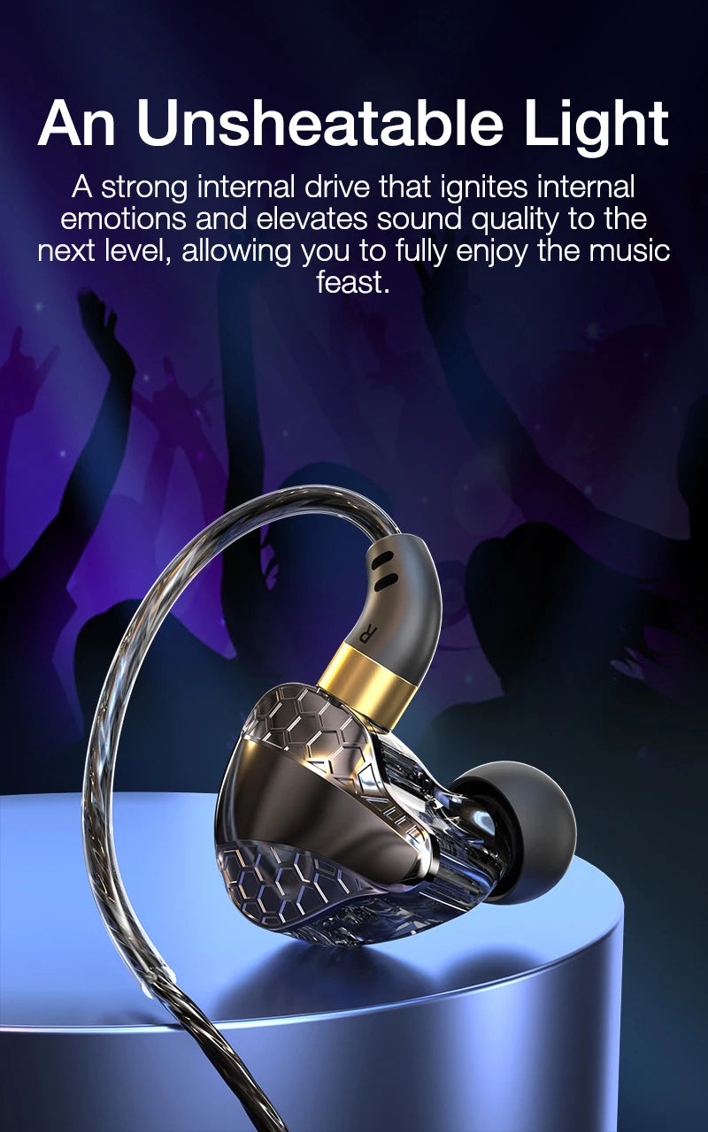 EARDECO Auriculares 3.5mm Wired Headphones Bass Wired Earphone Headphone Stereo Sport Headphone Headset with Mic Earphone Wire