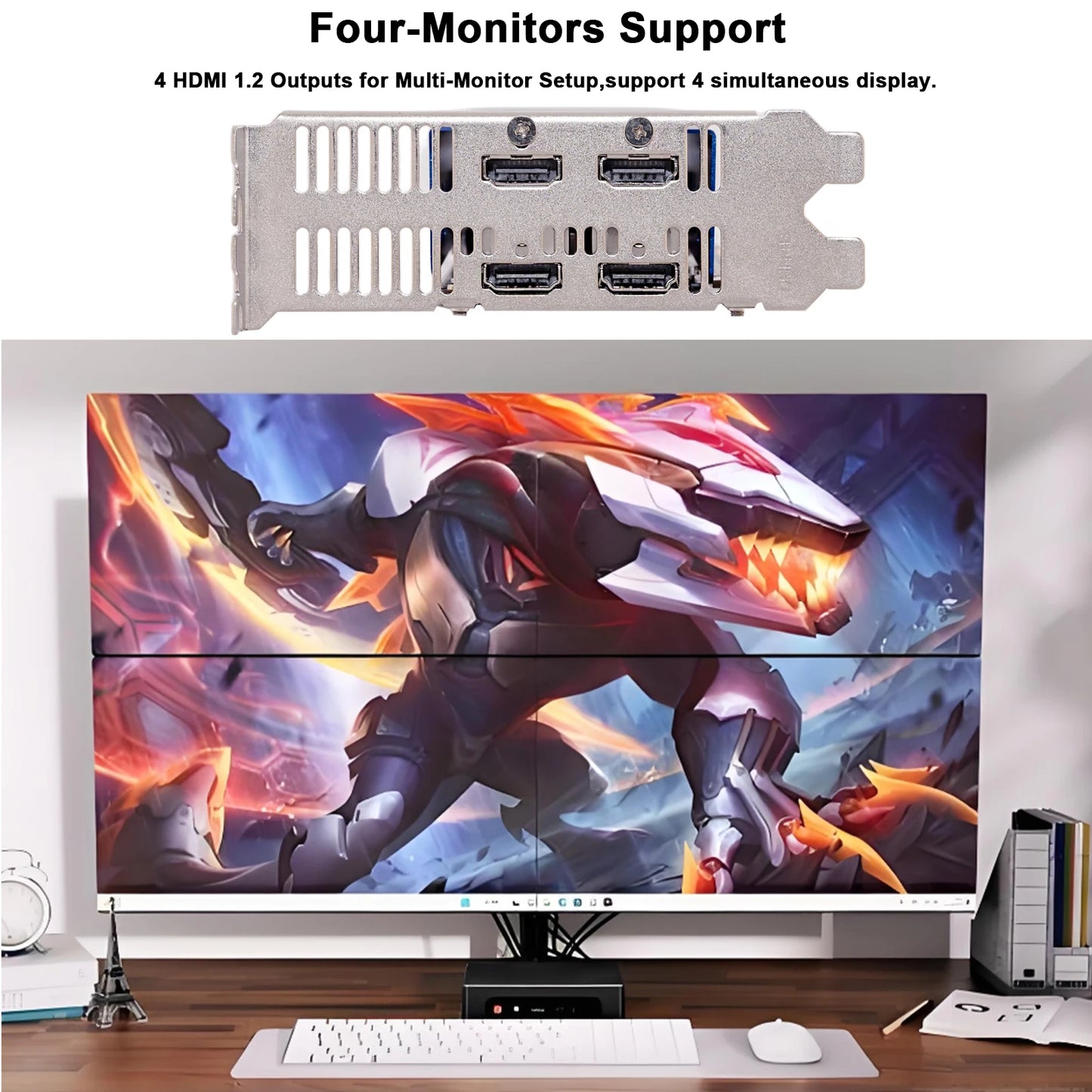 SONGREY GTX1660S 1050 1050Ti 750 750Ti Multi-monitors Graphics Card,2/4/6GB 4HDMI GDDR5 4K Video Card Screen Splicing
