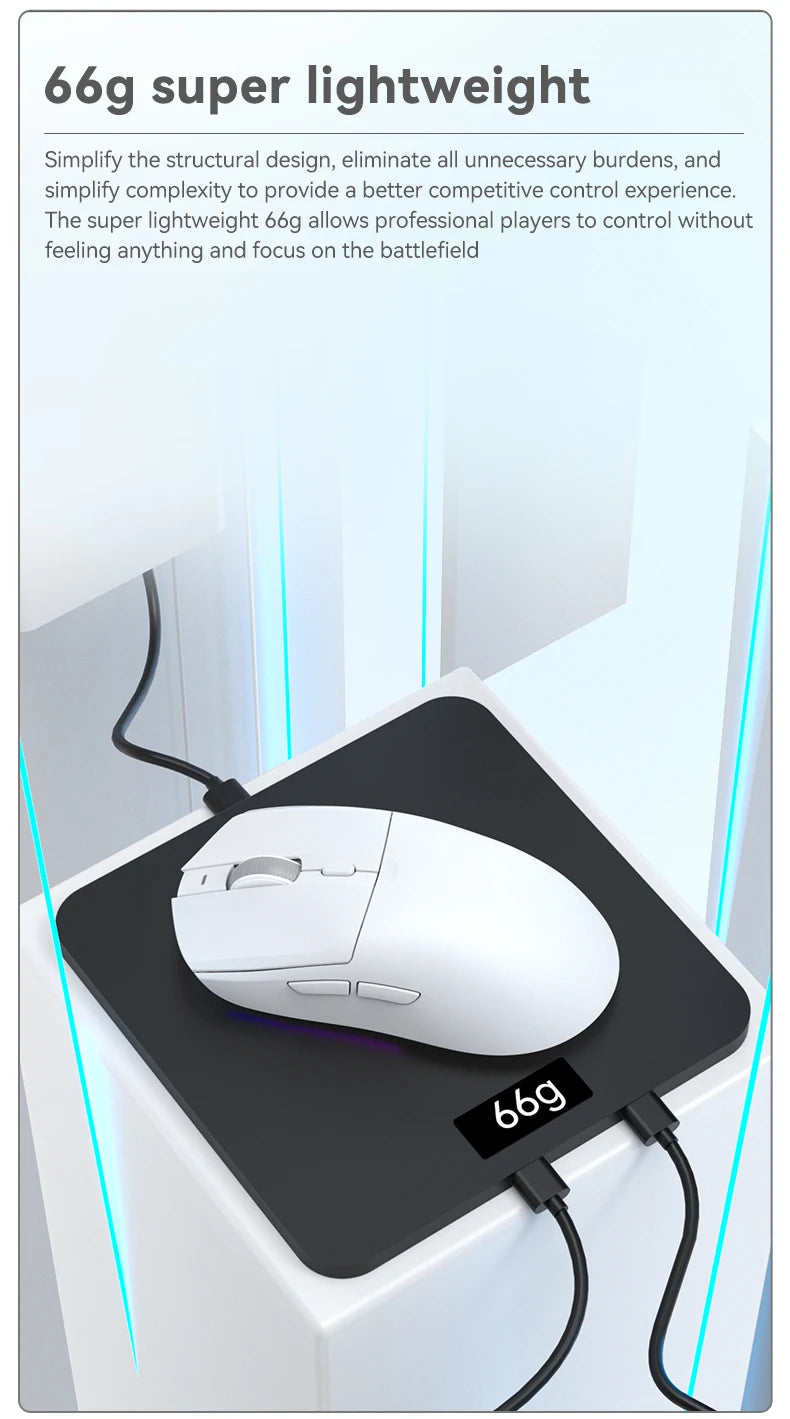 AJ139-V2-MC Tri-mode Wired/2.4GHz /BT Wireless Gaming Mouse with Magnetic Charging Base PAW3311 Gaming Chipset 12000DPI Max