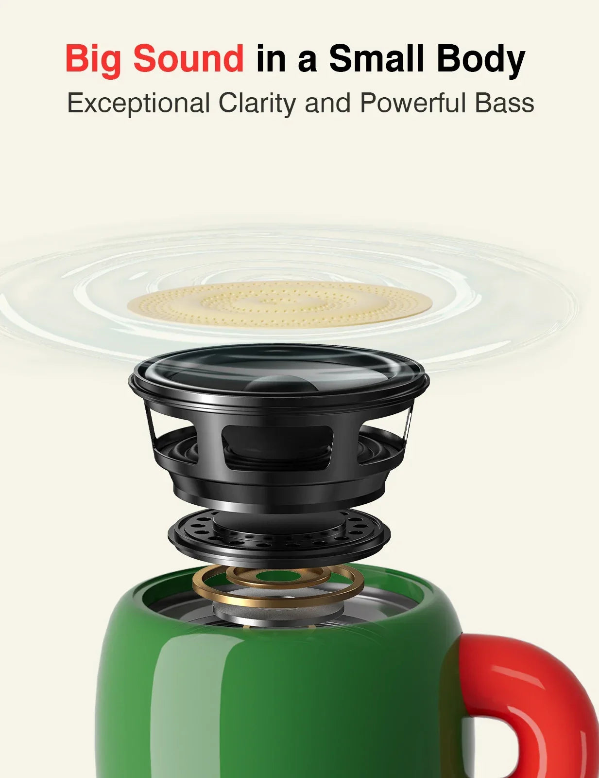 EWA A163 Wireless Bluetooth 5.4 Speaker Cup Type Bass Sound IP67 Waterproof Mini Metal MP3 Player with 700mAh HiFi Sound