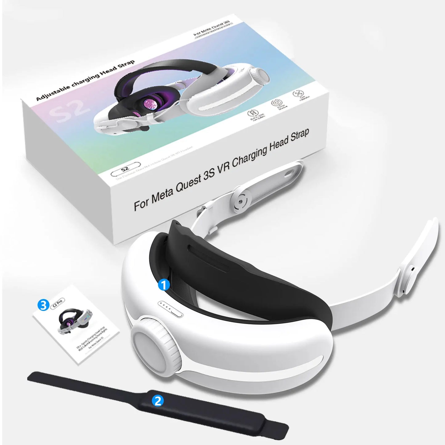 For Oculus Meta Quest 3/3s Head Strap Accessories Enhanced Comfort Support Reduce Strain for Extended Gaming Sessions