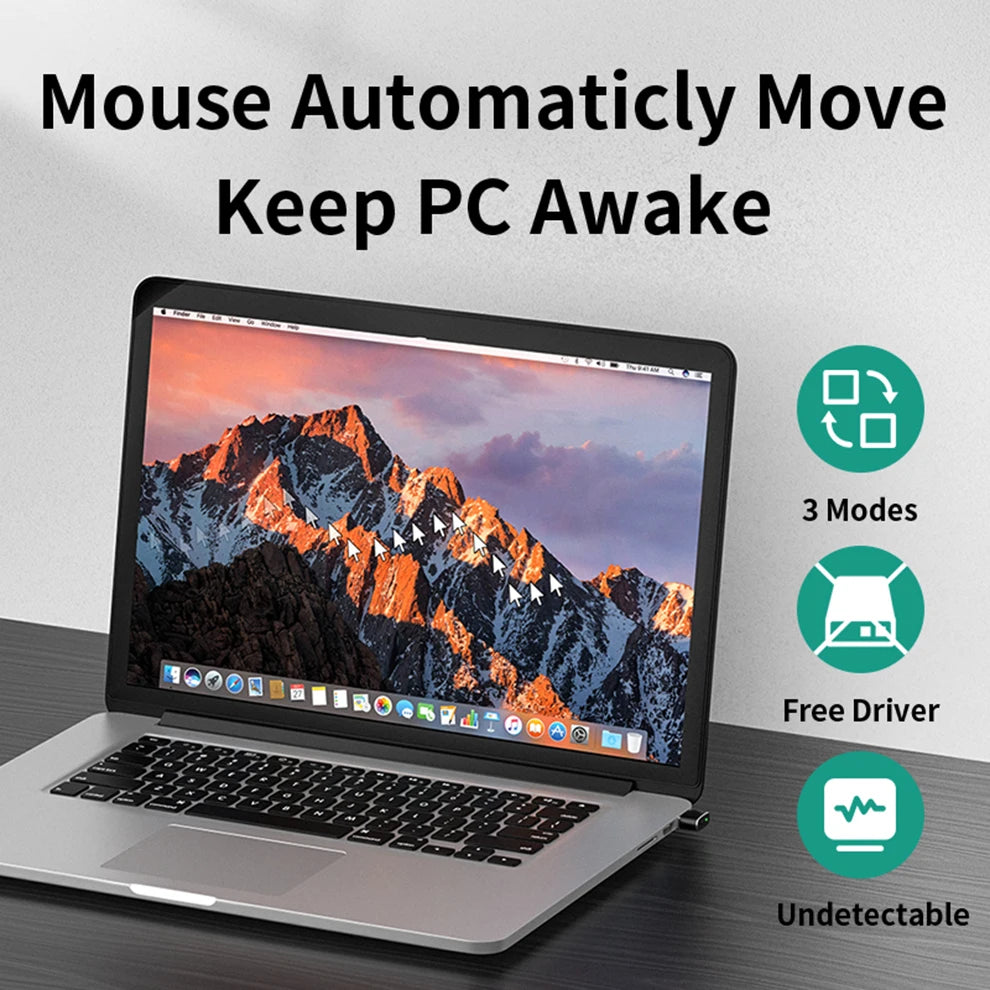 Unnlink USB Mouse Jiggle, Undetectable Mouse Mover, Automatic Keeps Computer Awake, Simulate Mouse