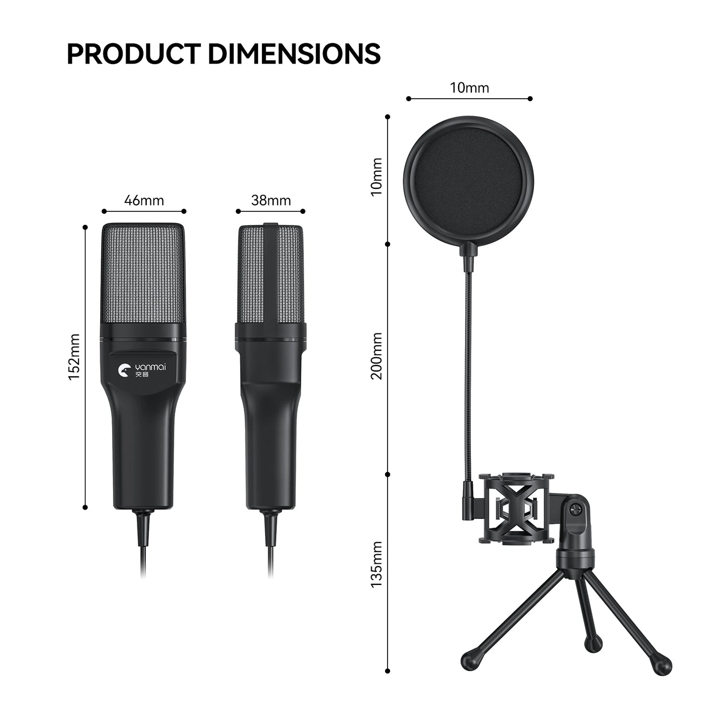 Cross-Border Hot Foreign Trade Game RGB Gaming Condenser Computer Desktop Microphone Microphone