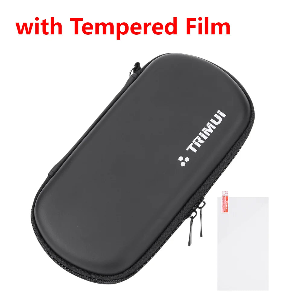 Hard EVA Carrying Case for Trimui Smart Pro Handheld Game Console Silicone Protective Case Storage Bag with Tempered Glass Film
