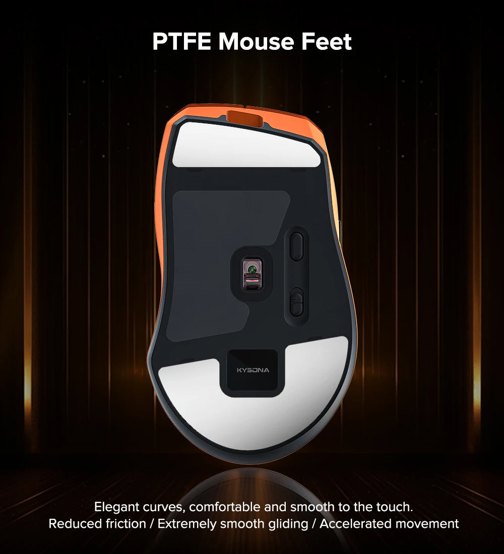 KYSONA Uranus PRO Wireless Gaming Mouse 8K Polling Rate PAW3395 Optical Sensor 26k DPI 54g Ultra-Lightweight Tri-Mode Connection
