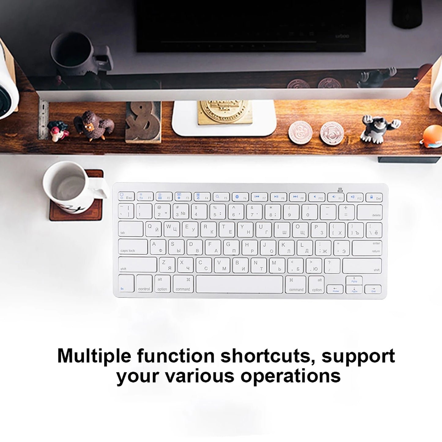78 Key Keyboard Multi Functional Ultra Thin Russian Wireless Bluetooth Keyboard For Apple WindowS Android Wireless Keyboard