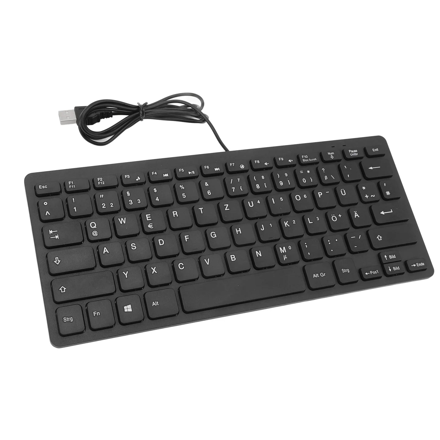 78 Keys USB Wired Keyboard Ultra Thin German French Spanish Language Keyboard Plug and Play for PC Laptops Computer