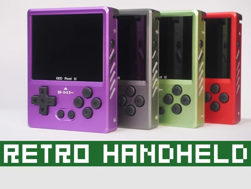 GKD Pixel2 Retro Handheld Game Console Portable Game Console 640x480Ips Rk3326s Metal CNC Body 2.4" IPS Screen Man Birthday Gift