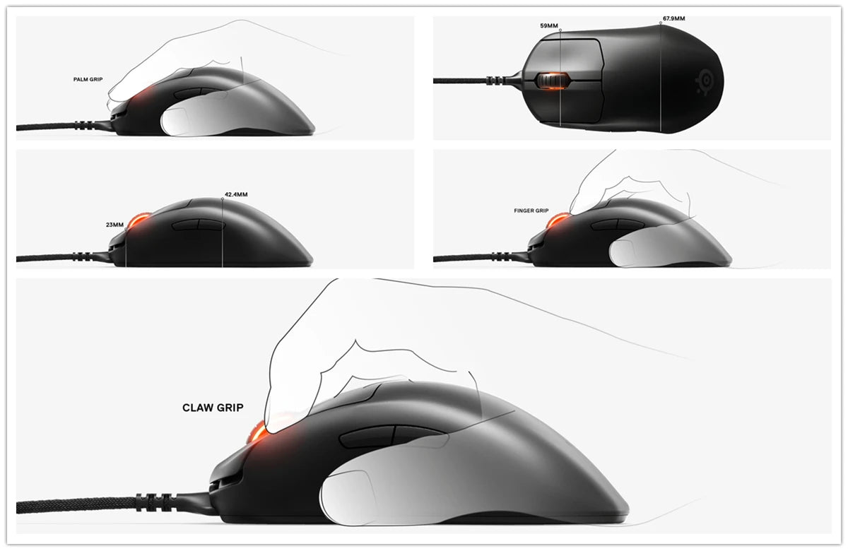 SteelSeries FPS Gaming Mouse RGB Lighting Prime Mini Edition 5 Programmable Buttons 18K CPI TrueMove Pro Sensor – PC/Mac