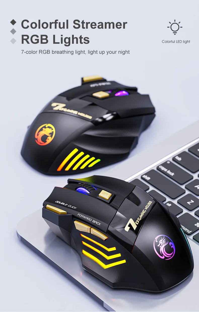UTHAI GW-X7 Laptop accessories 7-key double tap free 2.4G silent rechargeable colorful breathing light wireless gaming mouse
