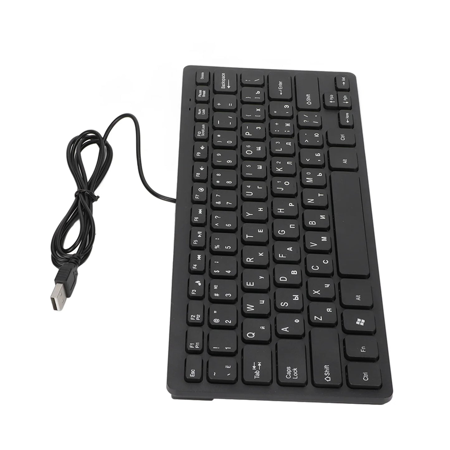 78 Keys German Russian French Keyboard USB Wired Desktop Computer Small Language Keyboard for Home PC Laptop