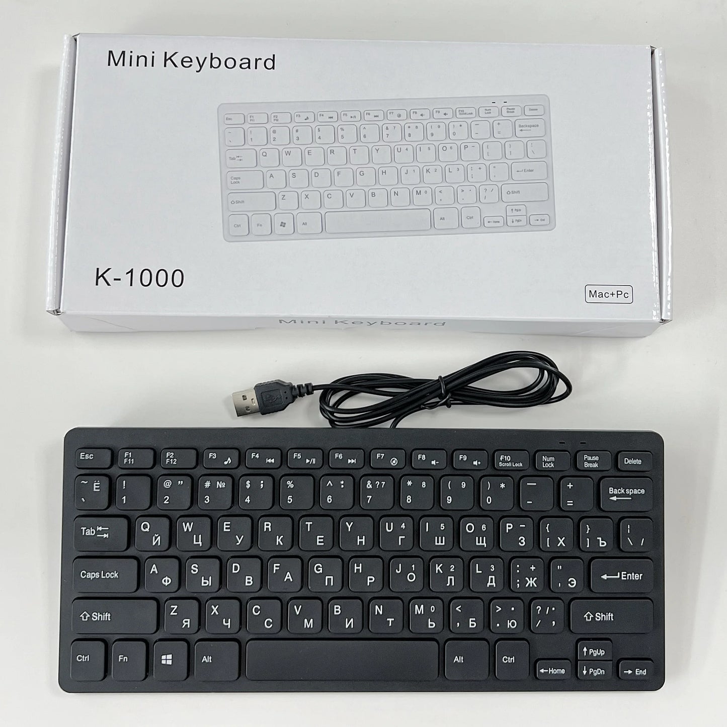 Japanese German Russian French Spanish USB wired mini keyboard Language 78 Keys for Desktop Computer PC Laptop thin