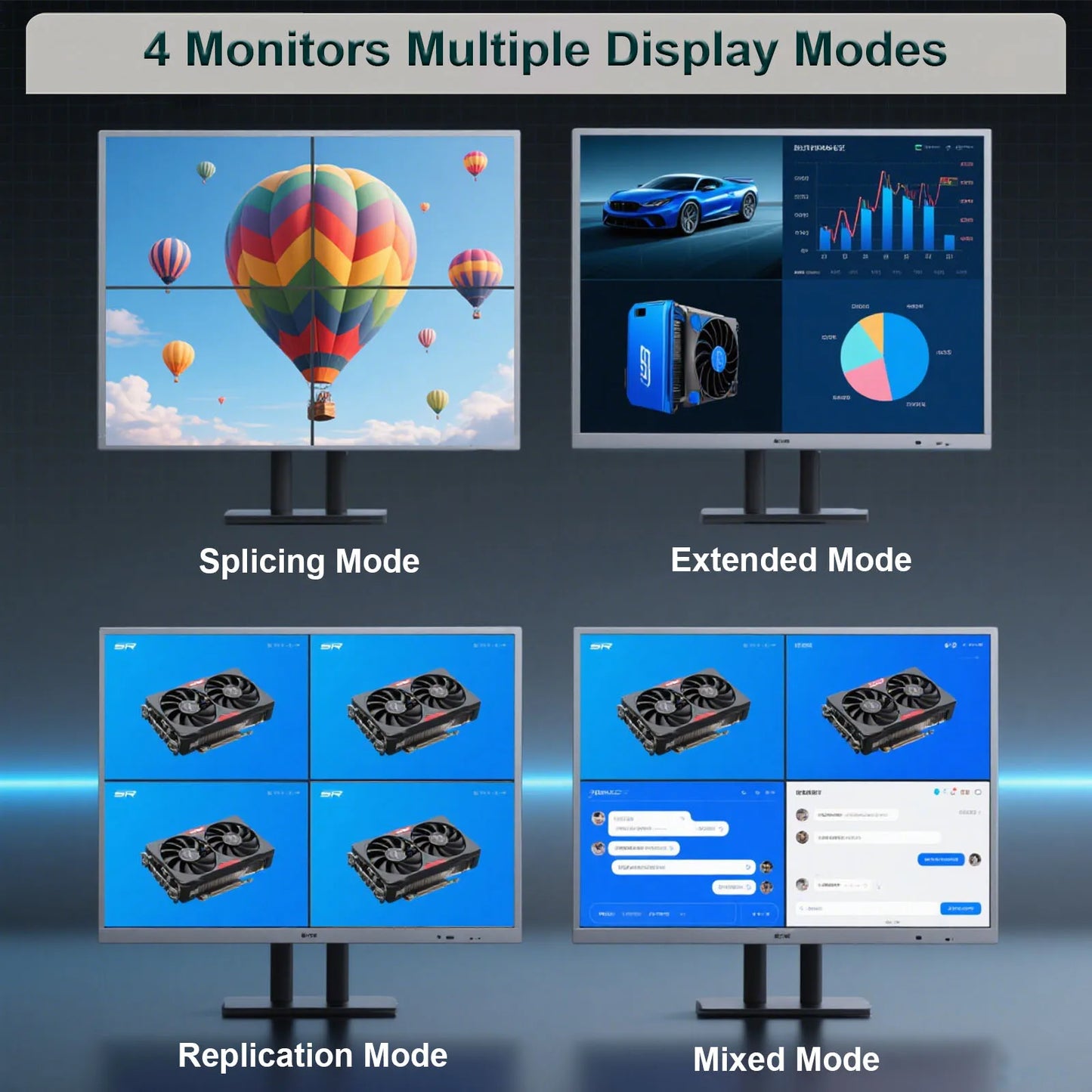 SONGREY GTX1660S 1050 1050Ti 750 750Ti Multi-monitors Graphics Card,2/4/6GB 4HDMI GDDR5 4K Video Card Screen Splicing