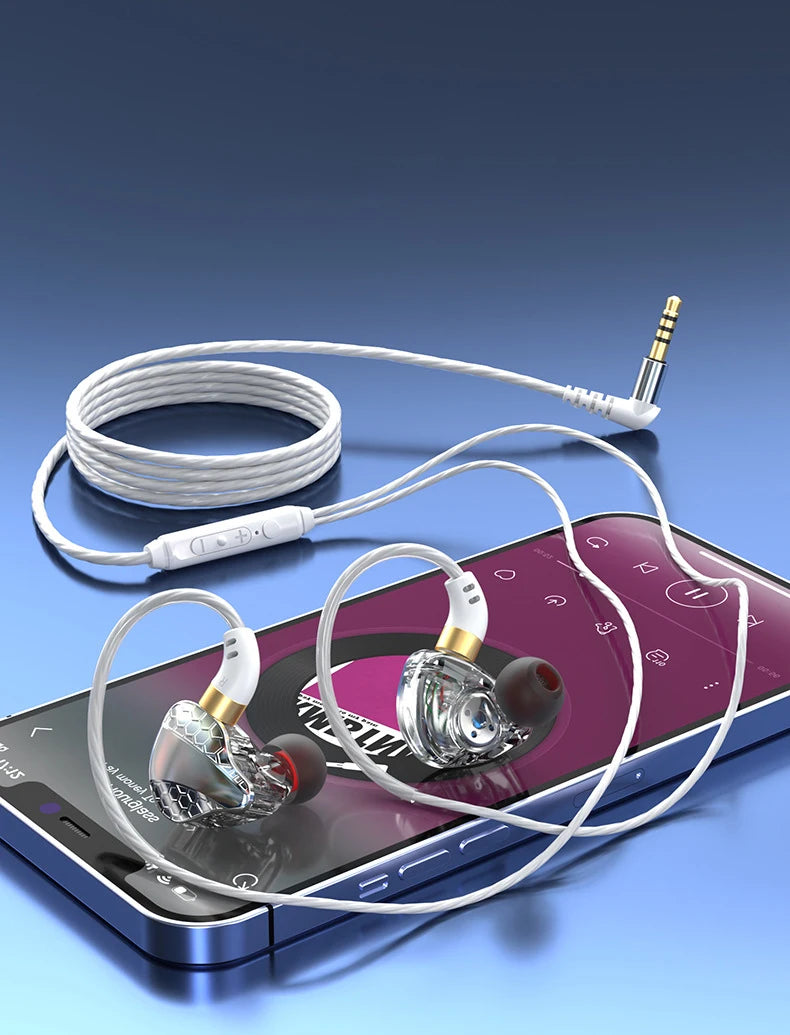 EARDECO Auriculares 3.5mm Wired Headphones Bass Wired Earphone Headphone Stereo Sport Headphone Headset with Mic Earphone Wire