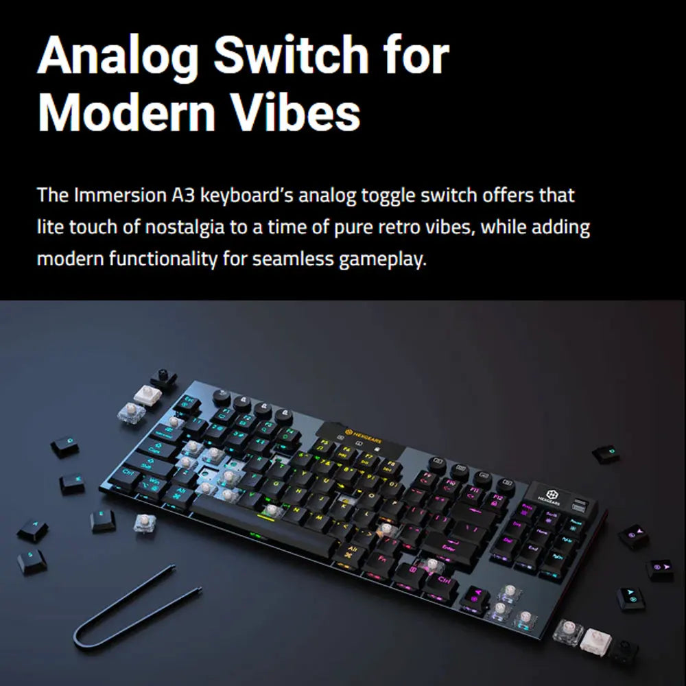 HEXGEARS A3 Bluetooth/2.4GWirless/Type-C Wired Mechanical Keyboard 87 Key RGB Hot Swap Kailh Switch Gaming Keyboard Mechanical