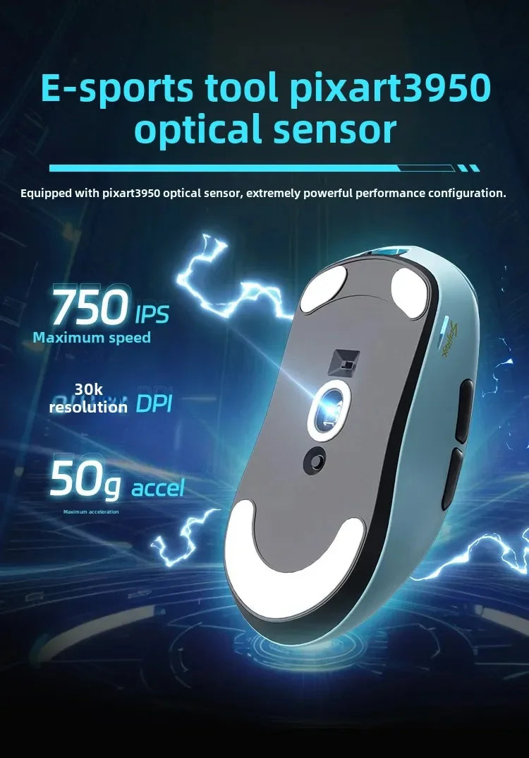 SCYROX V6 non-porous wireless mouse esports 40g with 8k receiver fast response pixart 3950 high quality 8KHz web driver 750IPS
