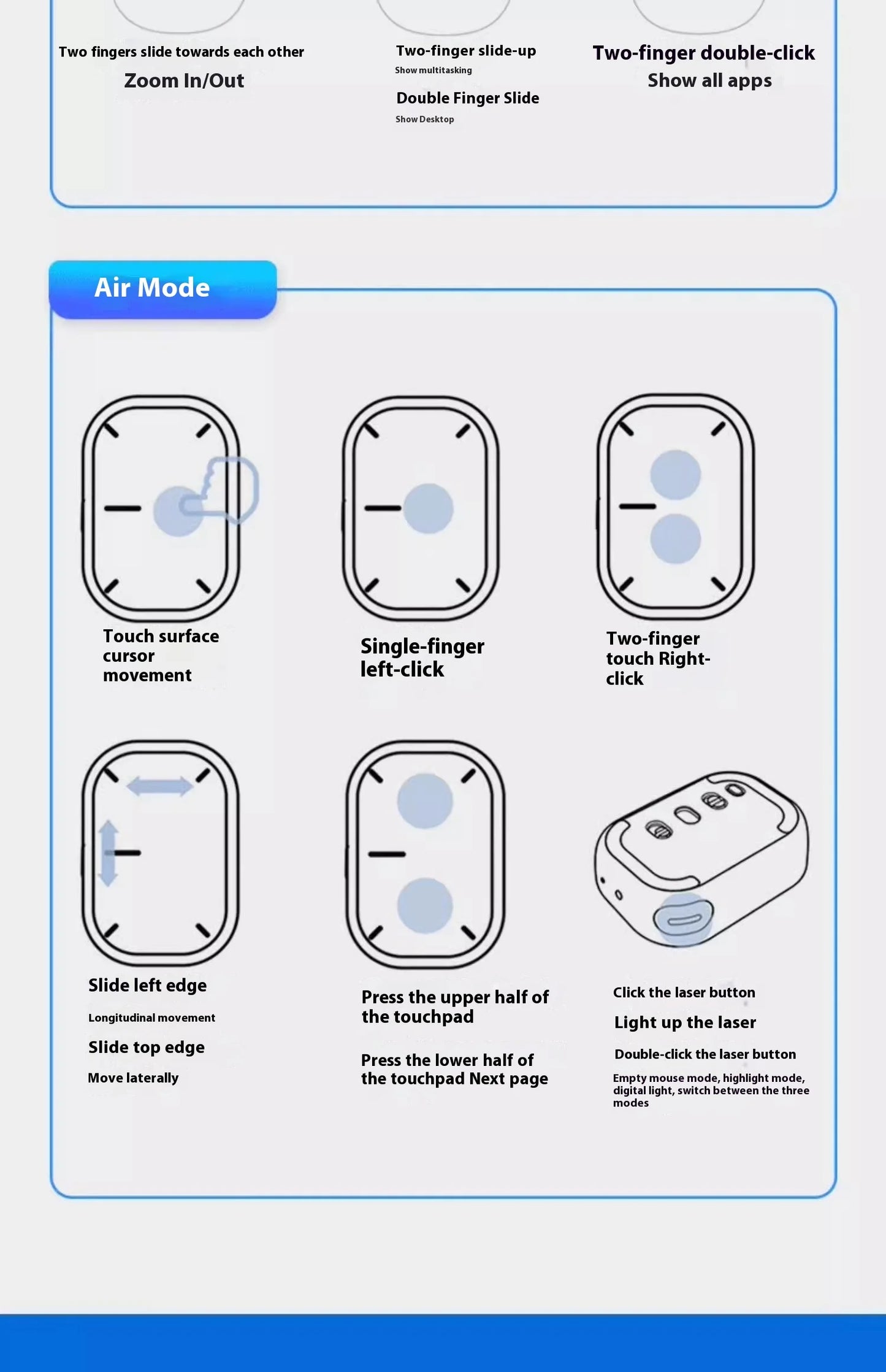 Cheerdots 2 Air Mouse Wireless Detachable All-in-one Pocket Air Mouse I Recording ChatGPT Enabled Mouse Customized Gaming Mouse