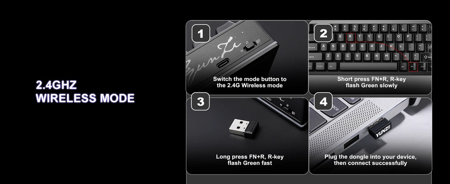 YUNZII AL65 QMK/VIA Aluminum Mechanical Keyboard, Custom RGB Wireless Gaming Keyboard, Hollow Design Gasket Hot Swap Keyboard