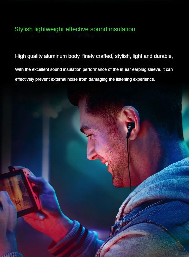 Razer HAMMERHEAD DUO Dual-core In-ear Gaming Earphones Stereo Music Sports Headset 3.5mm Wired Earbuds with Microphone Headphone