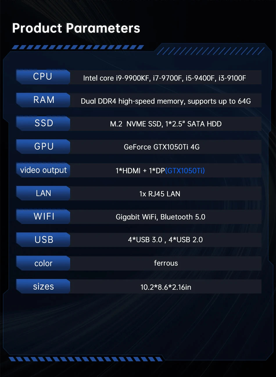 MSECORE MV200 Intel Core i9-9900KF GTX1050Ti Dedicated Card Game Mini PC Windows 11 Office Desktop Computer NVME DDR4 4K wifi6
