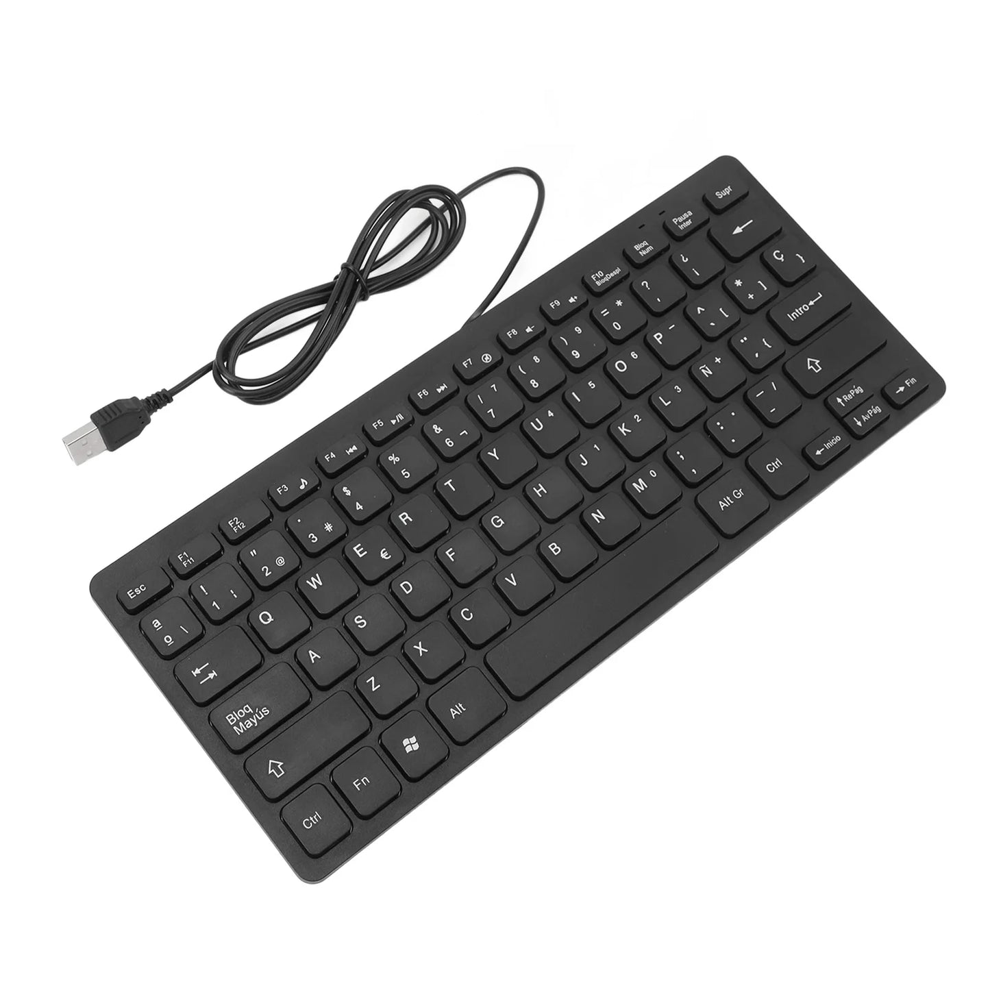 78 Keys USB Wired Keyboard Ultra Thin German French Spanish Language Keyboard Plug and Play for PC Laptops Computer