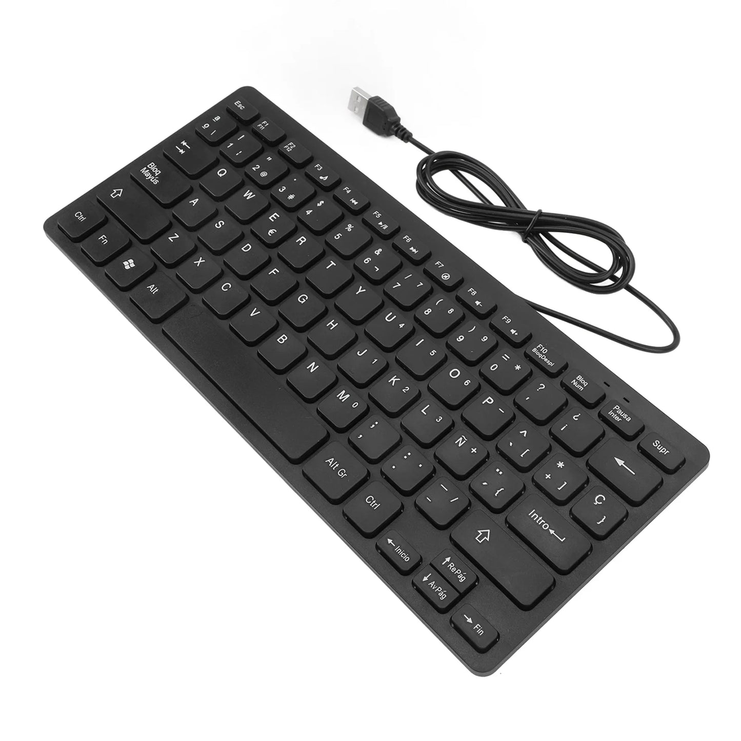 78 Keys USB Wired Keyboard Ultra Thin German French Spanish Language Keyboard Plug and Play for PC Laptops Computer