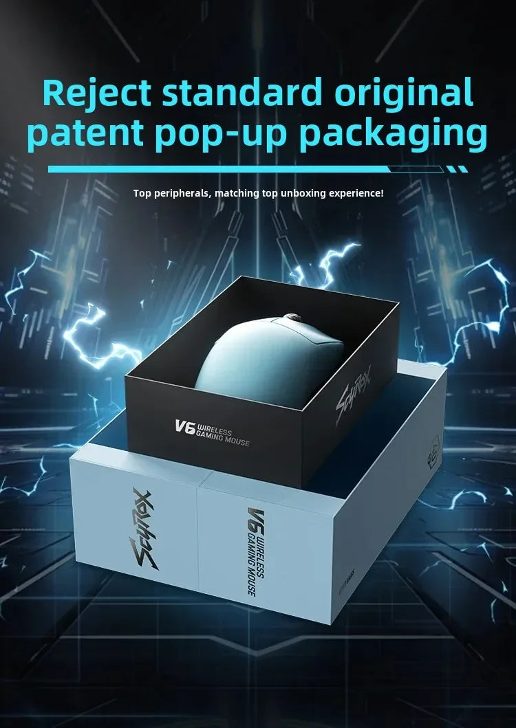SCYROX V6 non-porous wireless mouse esports 40g with 8k receiver fast response pixart 3950 high quality 8KHz web driver 750IPS