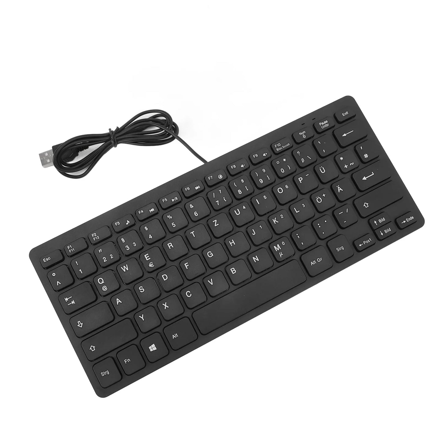 78 Keys USB Wired Keyboard Ultra Thin German French Spanish Language Keyboard Plug and Play for PC Laptops Computer
