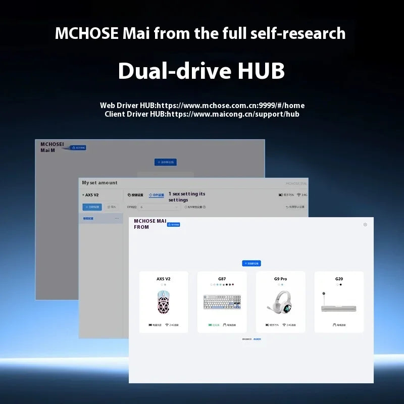 Mchose Ax5 V2 8kHZ Magnesium Alloy Wireless High Performance Mouse PAW3950 Sensor 30KDPI Macro Defines Lightweight Gaming Mouse