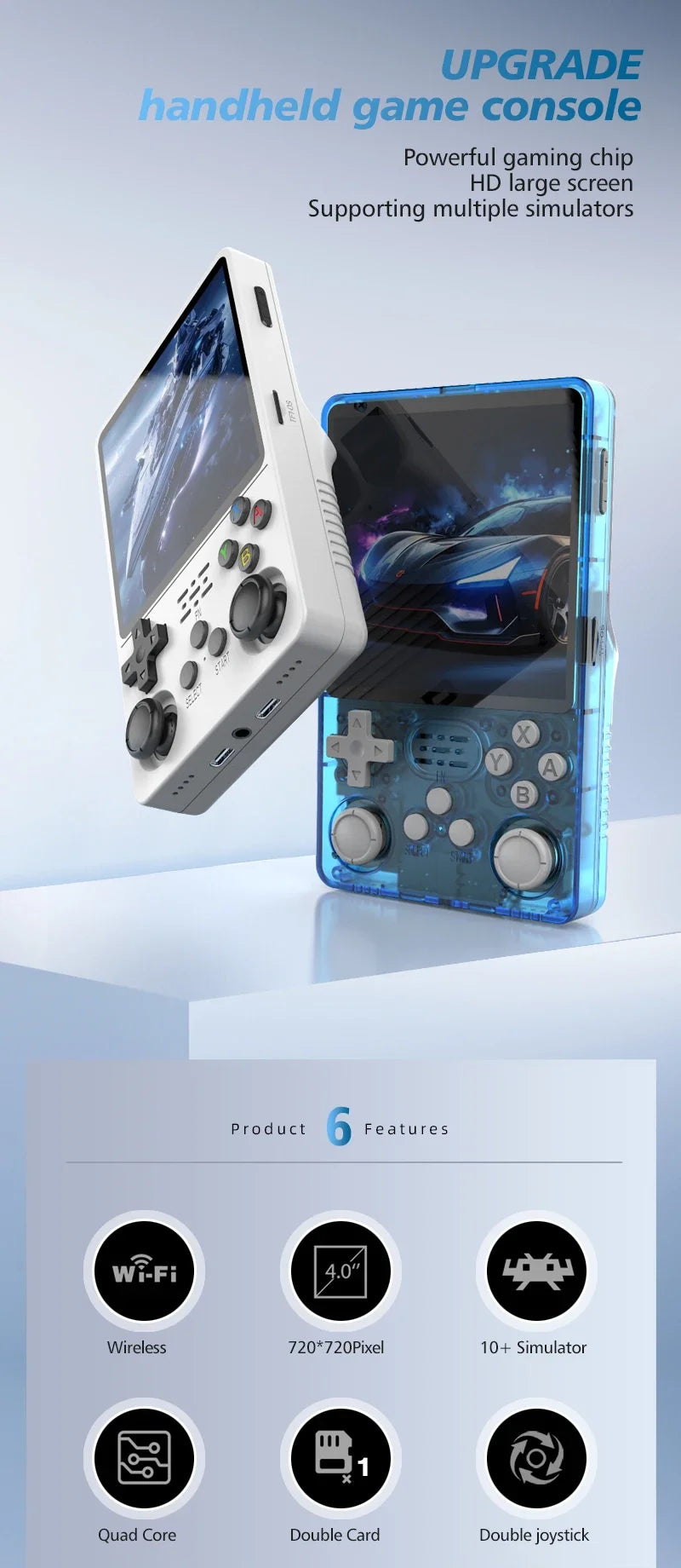 BOYHOM R36S Plus Retro Handheld Game Console Linux 64-bit System 4" IPS Screen RK3326 Portable Pocket Video Player R36PLUS Games