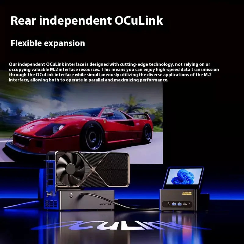 AOOSTAR G-FLIP Intel Core Ultra 5 155H Mini PC Windows 11 DDR5 Dual Channel NVMe M.2 SSD WIFI7 Desktop Office Gaming Computer