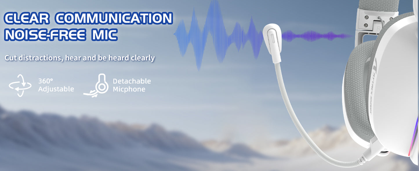 ATTACK SHARK L90 Ultralight Wireless Gaming Headset, BT, 2.4G, 3.5mm Wired, RGB Foldable 7.2 Surround Sound Over-Ear Earmuffs