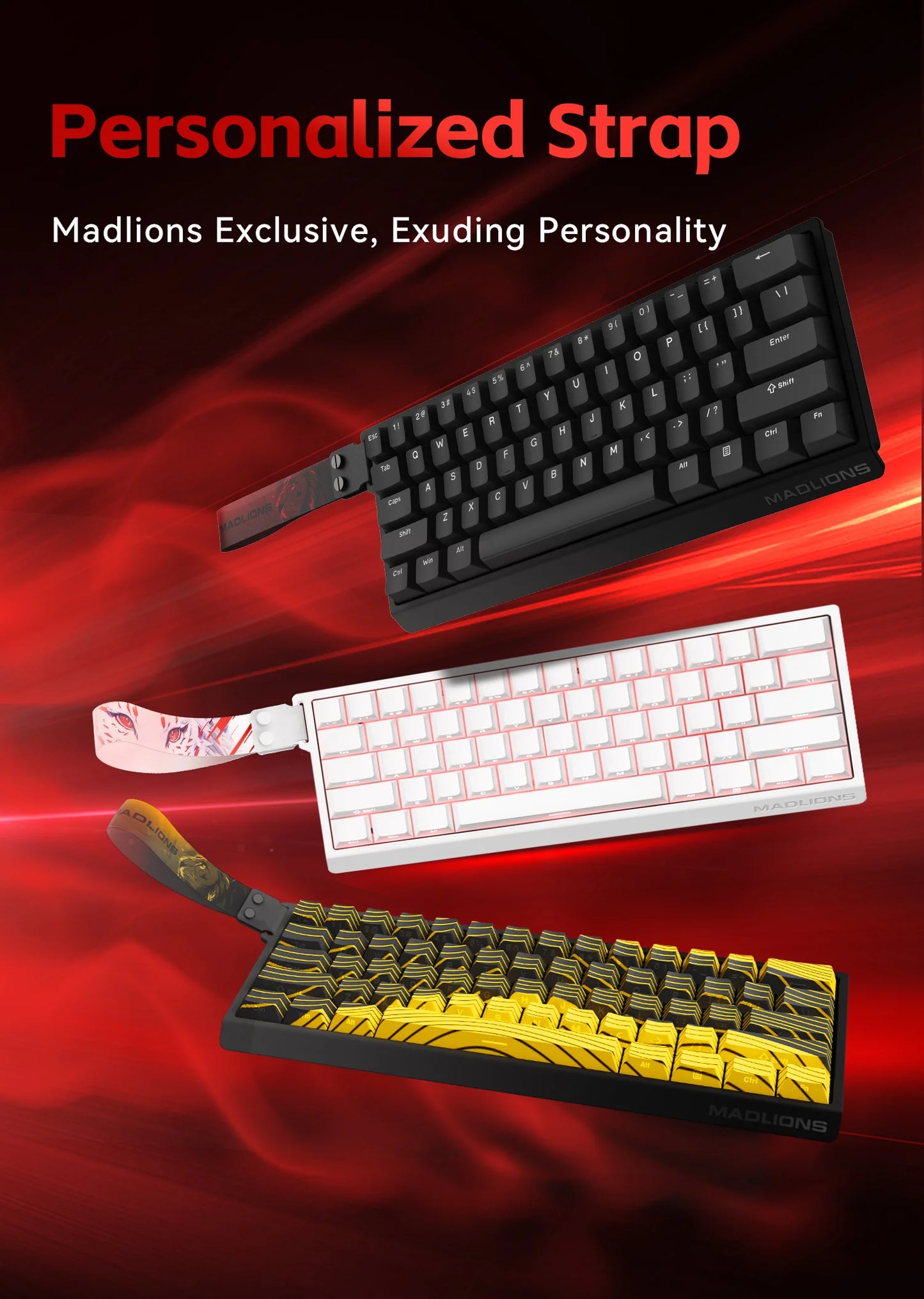 FGG MADLIONS MAD 68HE Gaming Magnetic Switch Keyboard Wired Key Web Drive Custom 8K 68 Return RT Adjustable Keystroke Hot Swap