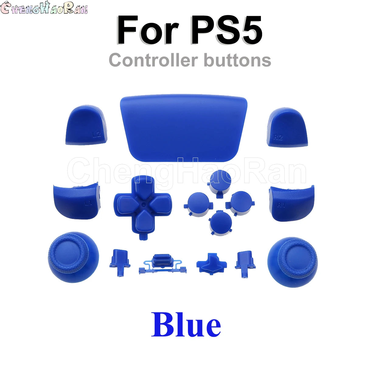 1set Chrome Joystick Key Replacement Shell Case Cover Cap for PS5 ABXY L1 L2 R1 R2 button Gamepad Handle Controller Accessories