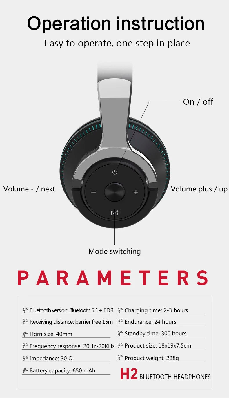 Tv Bluetooth Headphones Wireless Headphon with Mic USB Adaptor Headset Noise Canceling Stereo Foldable Bass for TV Earphone