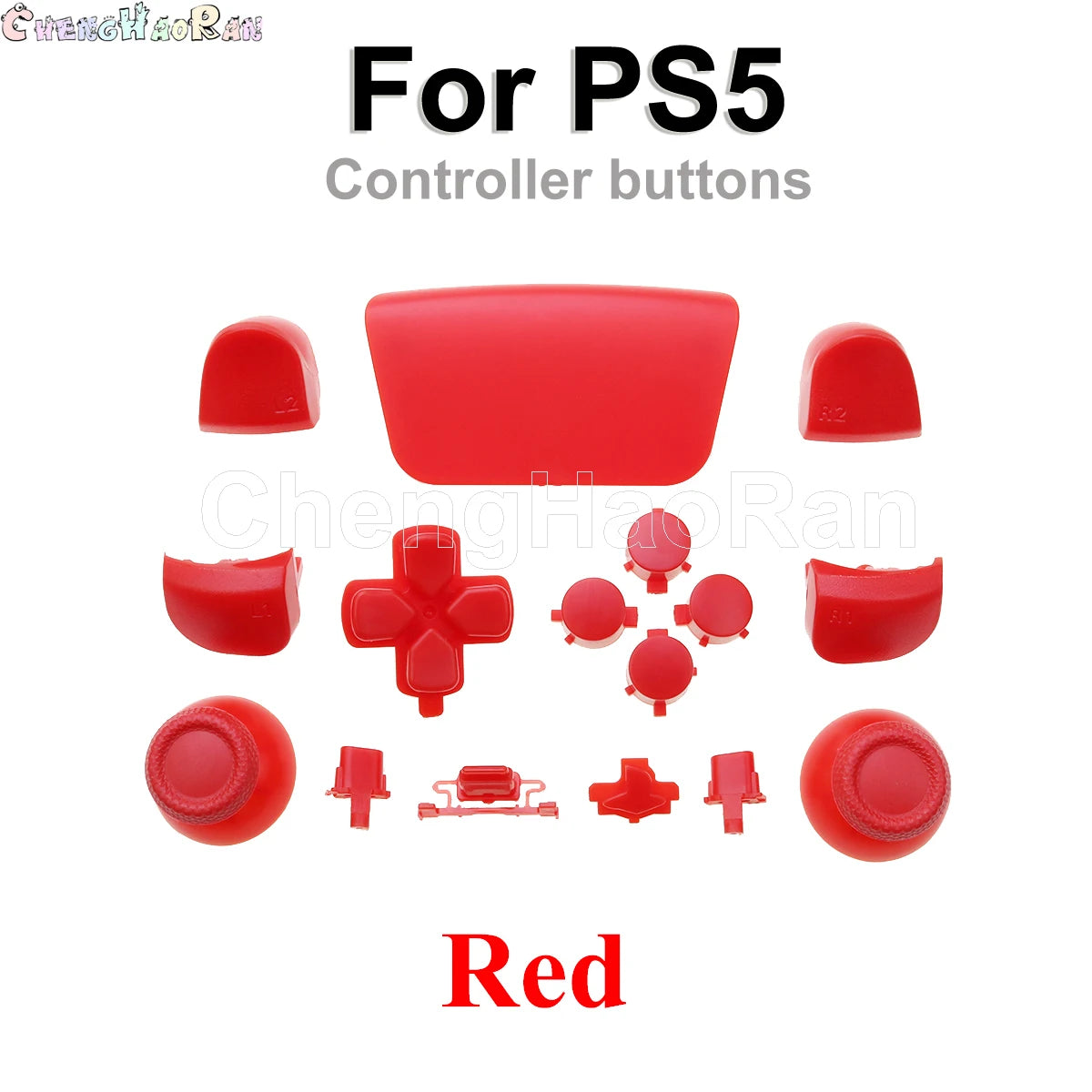 1set Chrome Joystick Key Replacement Shell Case Cover Cap for PS5 ABXY L1 L2 R1 R2 button Gamepad Handle Controller Accessories