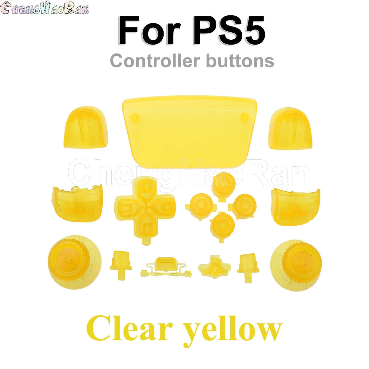 1set Chrome Joystick Key Replacement Shell Case Cover Cap for PS5 ABXY L1 L2 R1 R2 button Gamepad Handle Controller Accessories