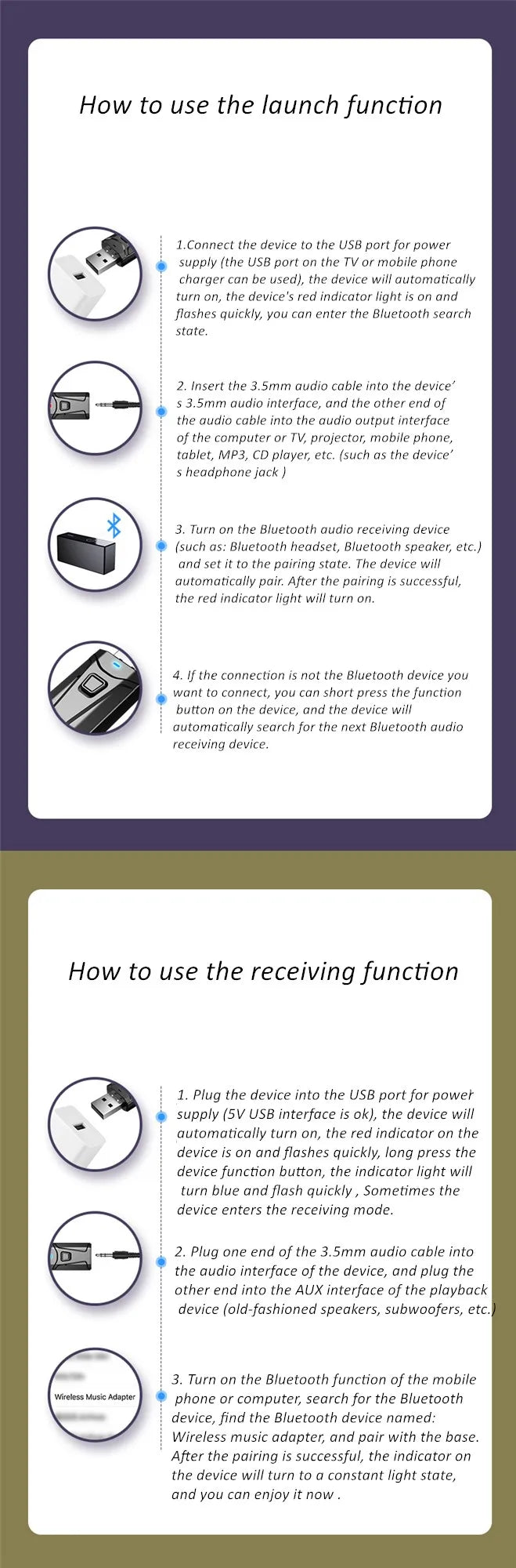 Tv Bluetooth Headphones Wireless Headphon with Mic USB Adaptor Headset Noise Canceling Stereo Foldable Bass for TV Earphone