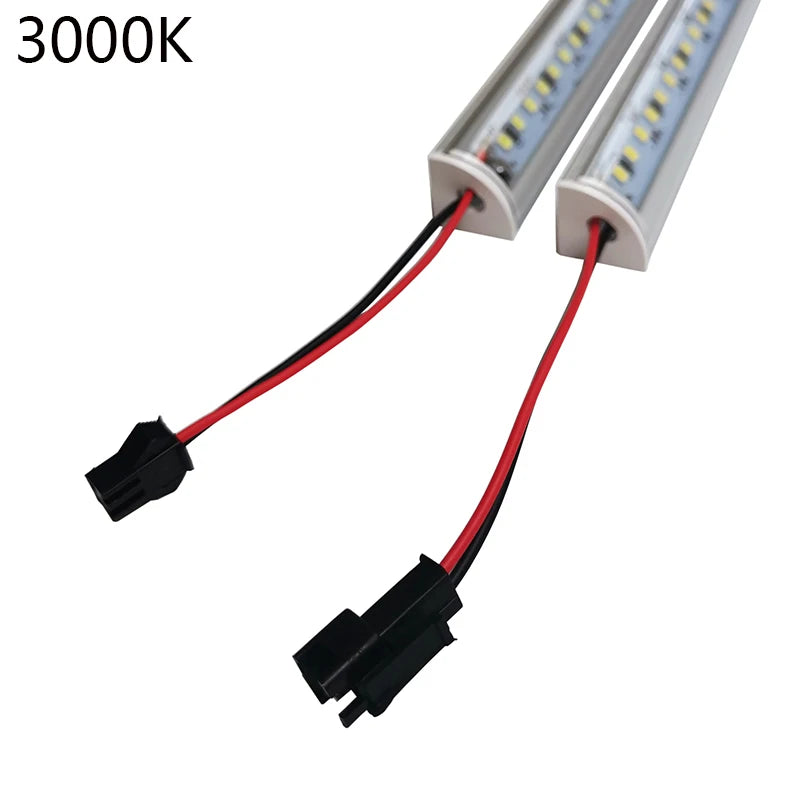 2835 Super Bright DC 12V 72 LED 50cm perfil aluminio Profile Holder for LED Strip Light Bar Cabinet Lamp Kitchen Closet
