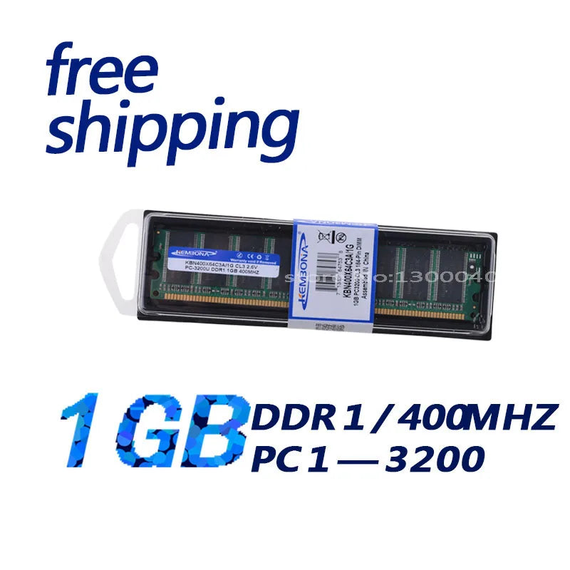 KEMBONA Brand New Ram DDR1 400 pc3200 1GB DIMM support ddr 333 pc2700 lifetime warranty