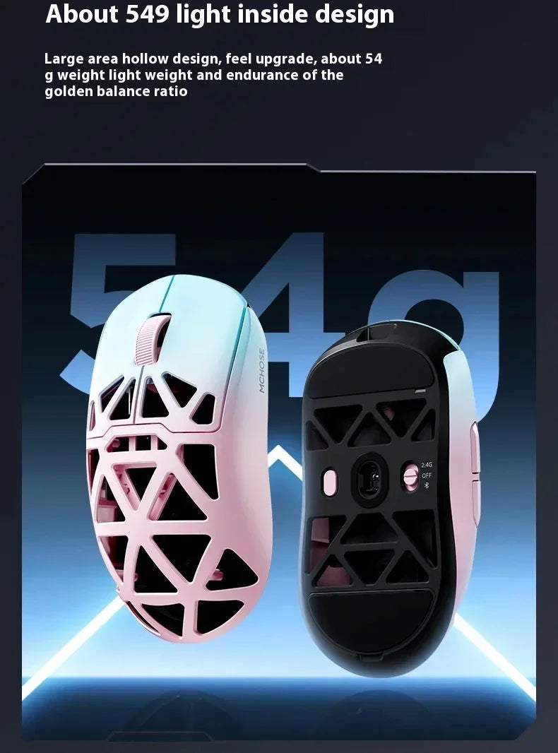 Mchose  Ax5 V2 8kHZ Magnesium Alloy Wireless High Performance Mouse PAW3950 Sensor 30KDPI Macro Defines Lightweight Gaming Mouse