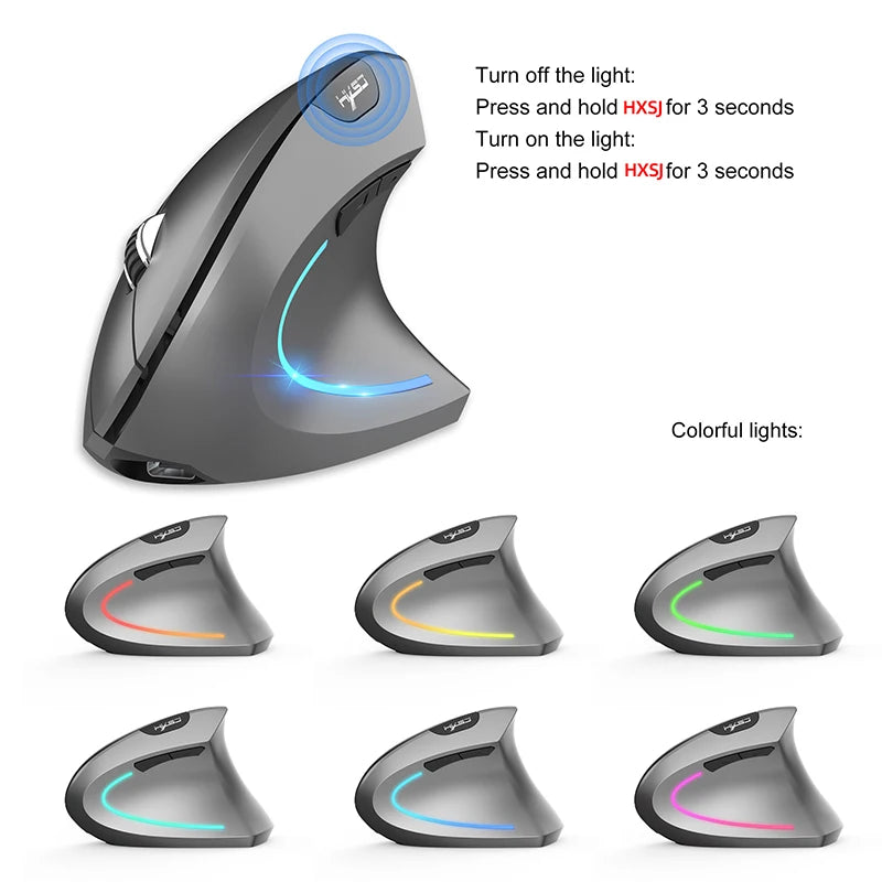 Xiaomi Vertical Mouse 2.4g+bt5.1 Dual-mode Wireless Mice Mute Prevention Mouse Hand 6d Rechargeable Type-c 2400dpi Gaming Mouse