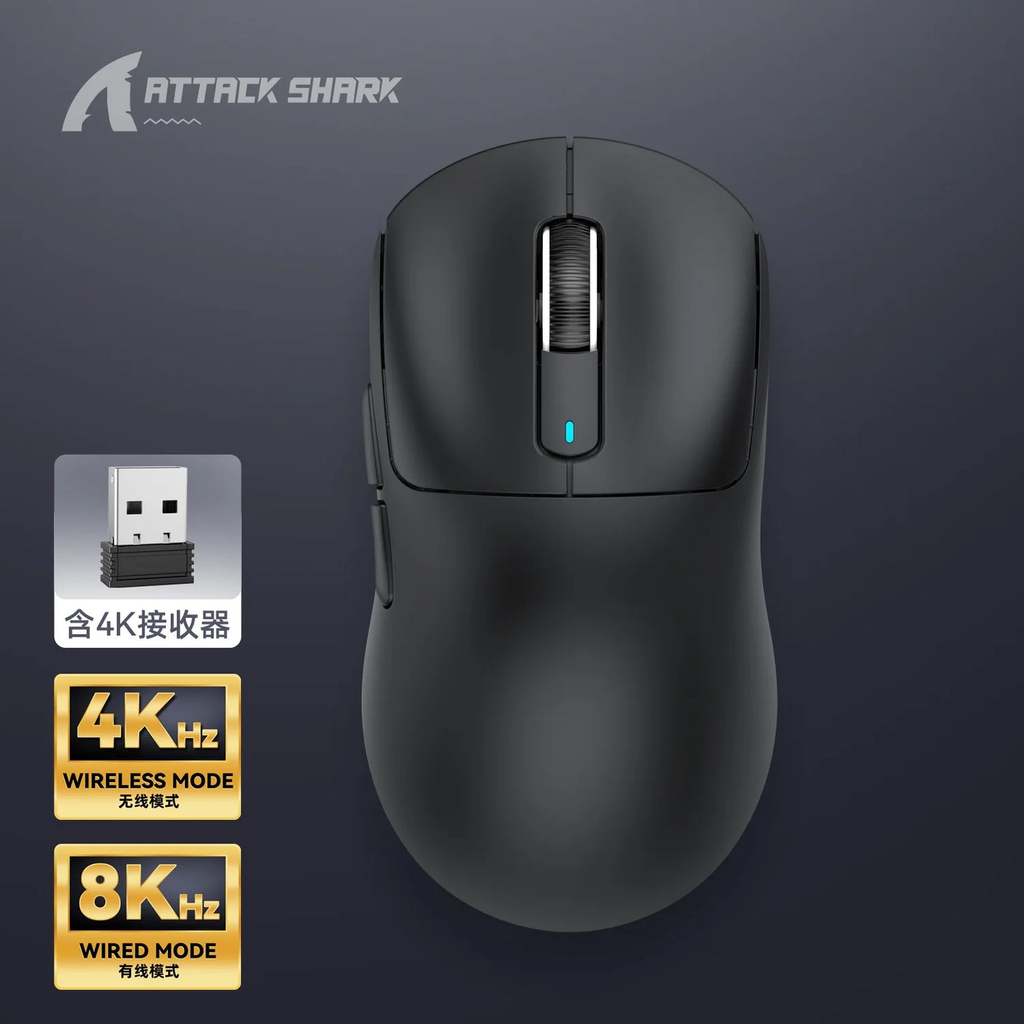 Attack Shark X3Pro/X3/R1 Wired 8KHz Bluetooth Mouse PixArt PAW3395 Tri Mode Wireless 4KHz Lightweight Macro Game custom Mouse
